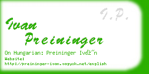 ivan preininger business card